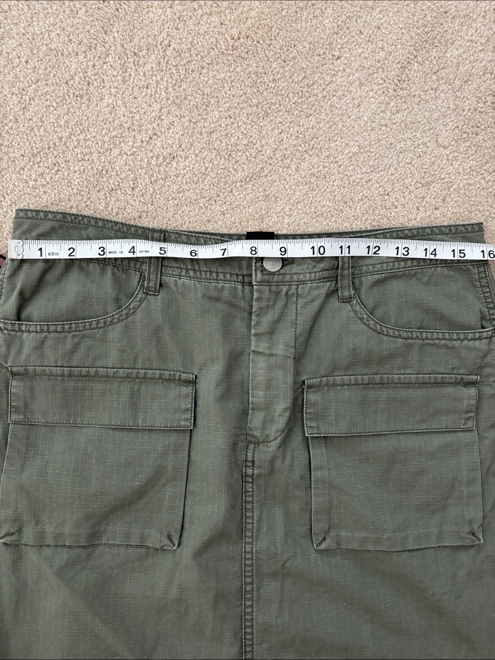 Women’s Vintage Polo Jeans Company Ralph Lauren Y2K Military Green Skirt Size 10 - Picture 7 of 7